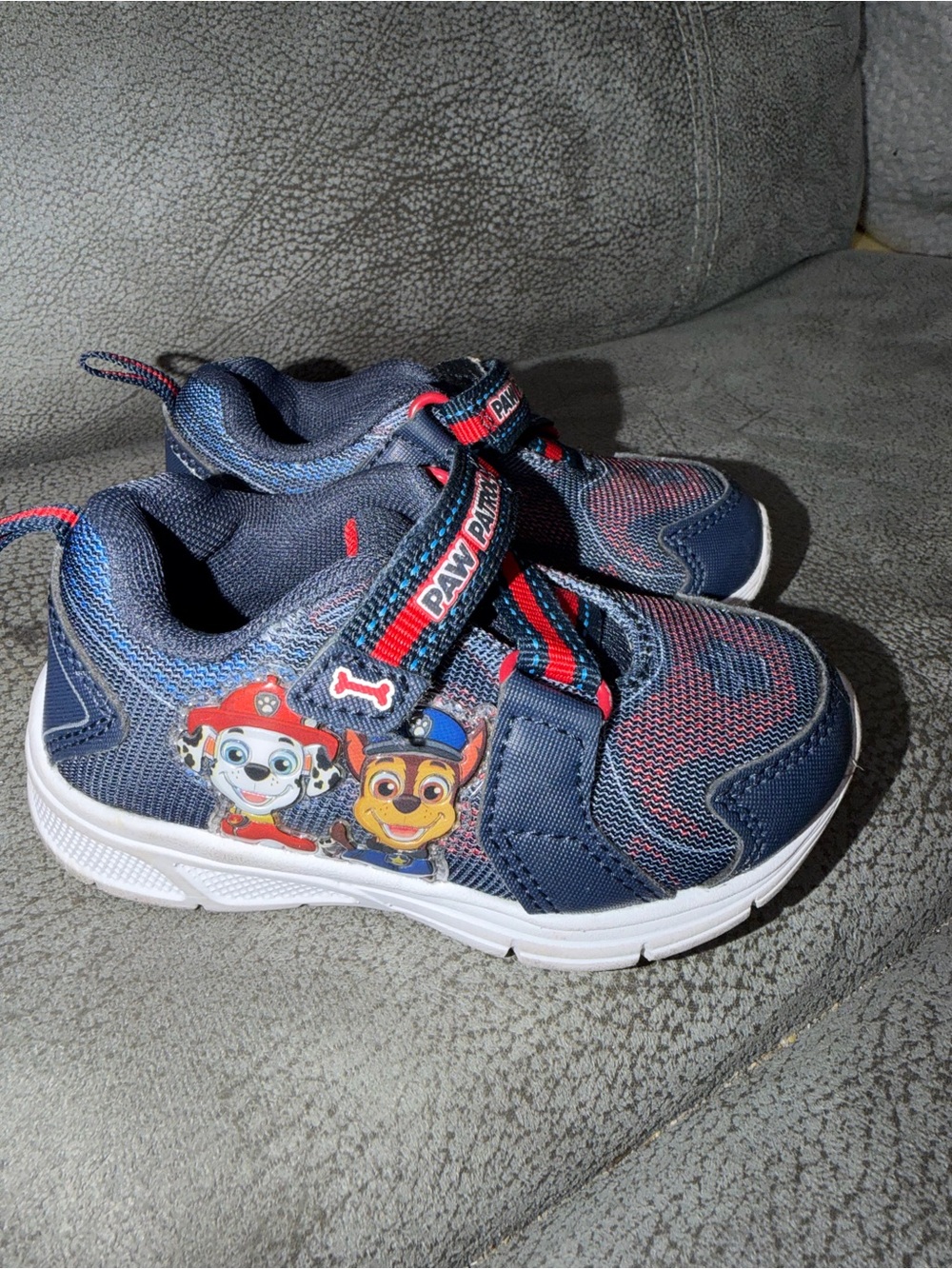 Paw Patrol Navy and Red Boys' Athletic Sneakers with Character Graphics